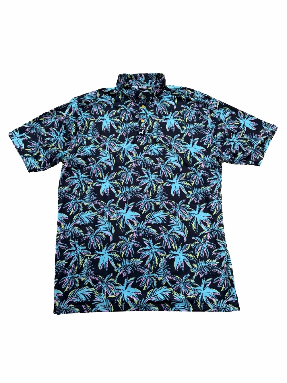 Lofty Llama Men’s Size XL Extra Large The Palmer Neon Palm Tree Golf Polo